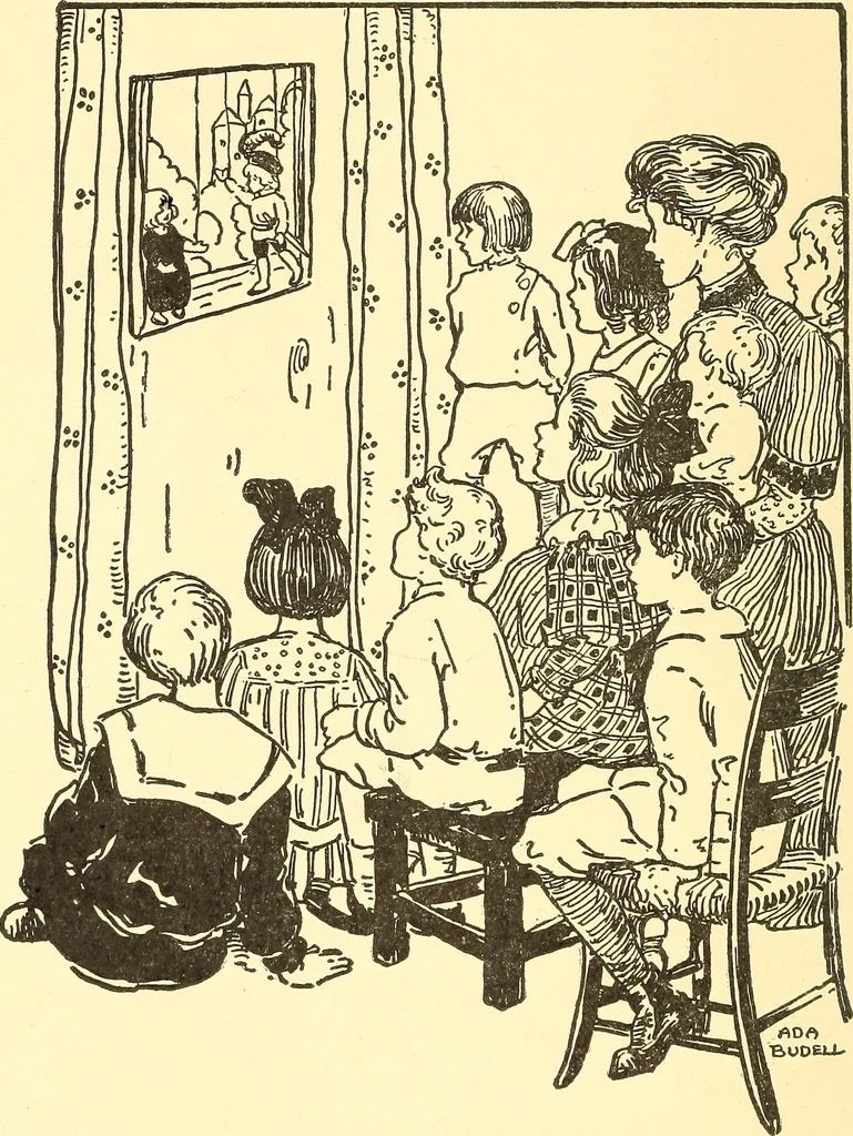 An illustration from When mother lets us play, 1911, leaf 109