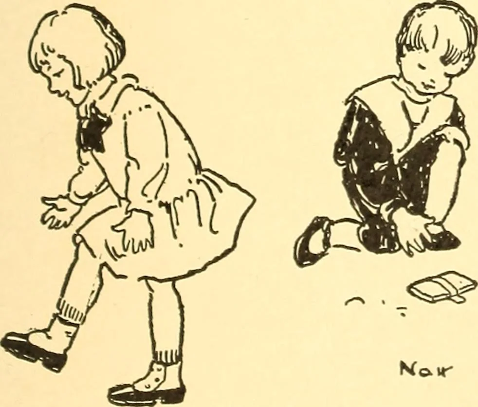 An illustration from When mother lets us play, 1911, leaf 48