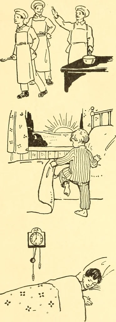 An illustration from When mother lets us play, 1911, leaf 52