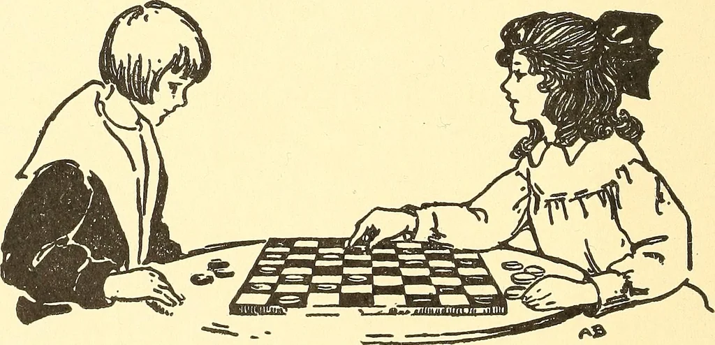 An illustration from When mother lets us play, 1911, leaf 55