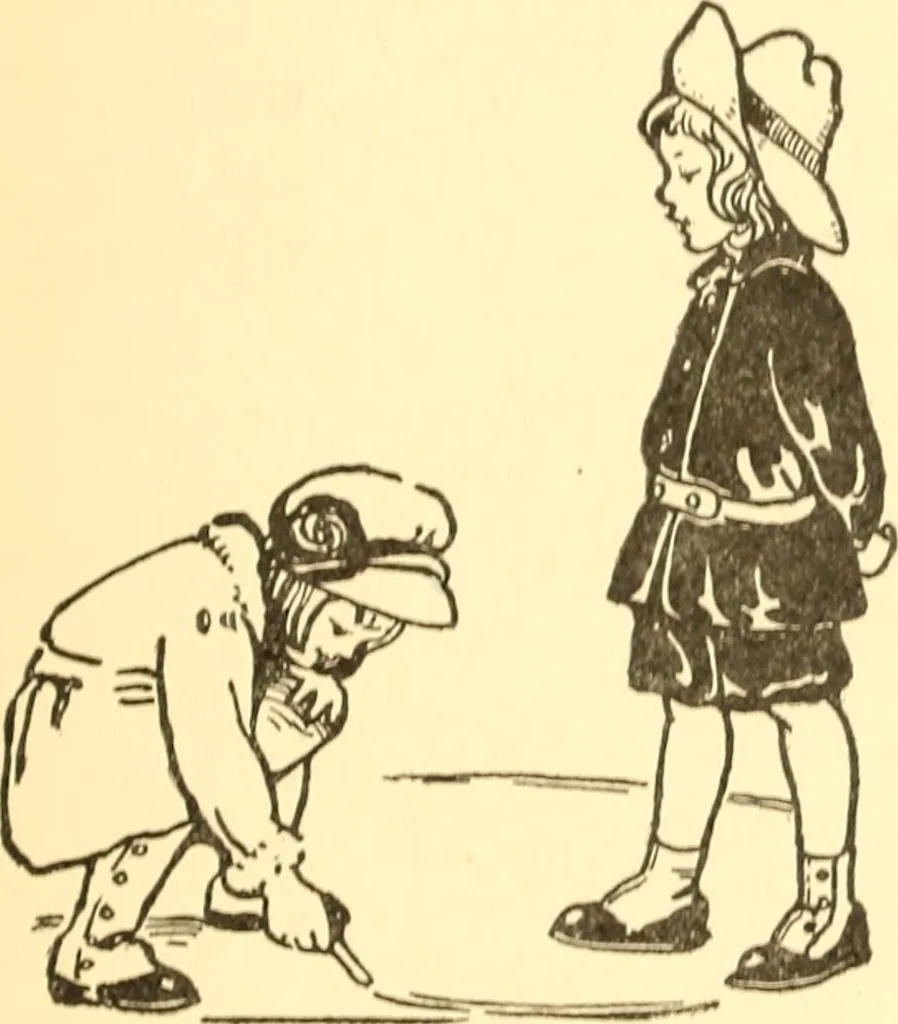 An illustration from When mother lets us play, 1911, leaf 58