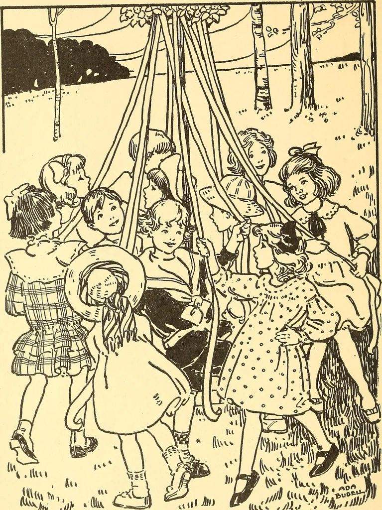 An illustration from When mother lets us play, 1911, leaf 7