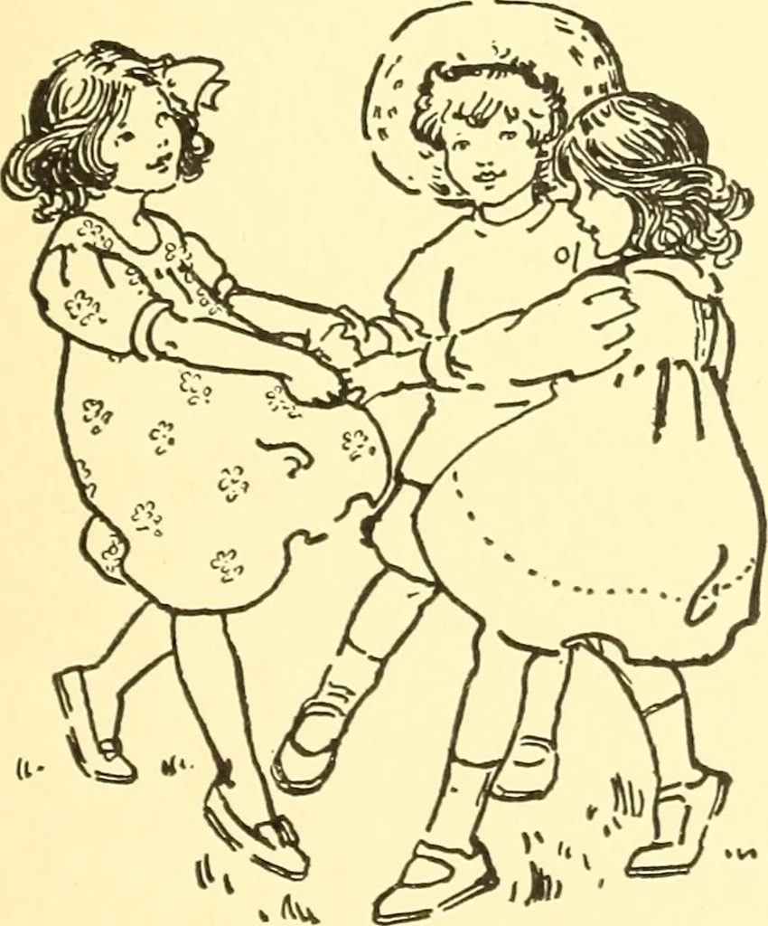 An illustration from When mother lets us play, 1911, leaf 78