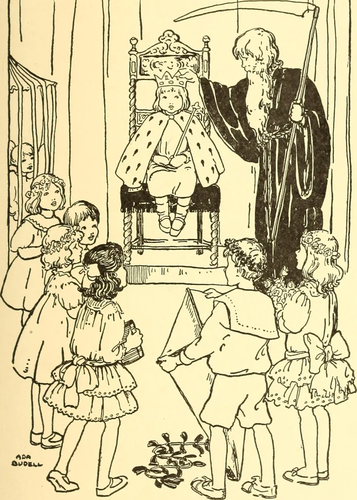 An illustration from When mother lets us play, 1911, leaf 82