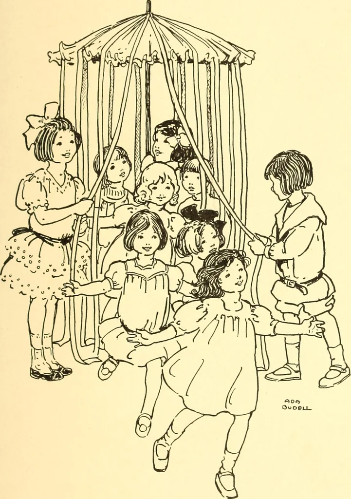 An illustration from When mother lets us play, 1911, leaf 86