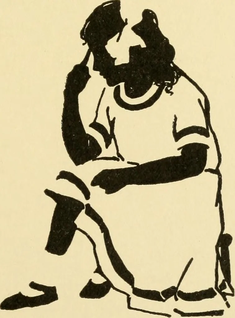 An illustration from When mother lets us sew, 1910, leaf 28