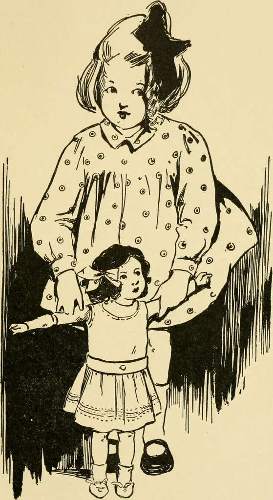 An illustration from When mother lets us sew, 1910, leaf 44