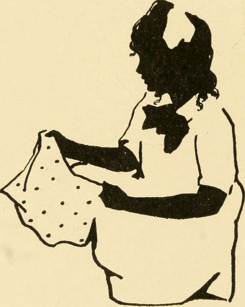 An illustration from When mother lets us sew, 1910, leaf 49
