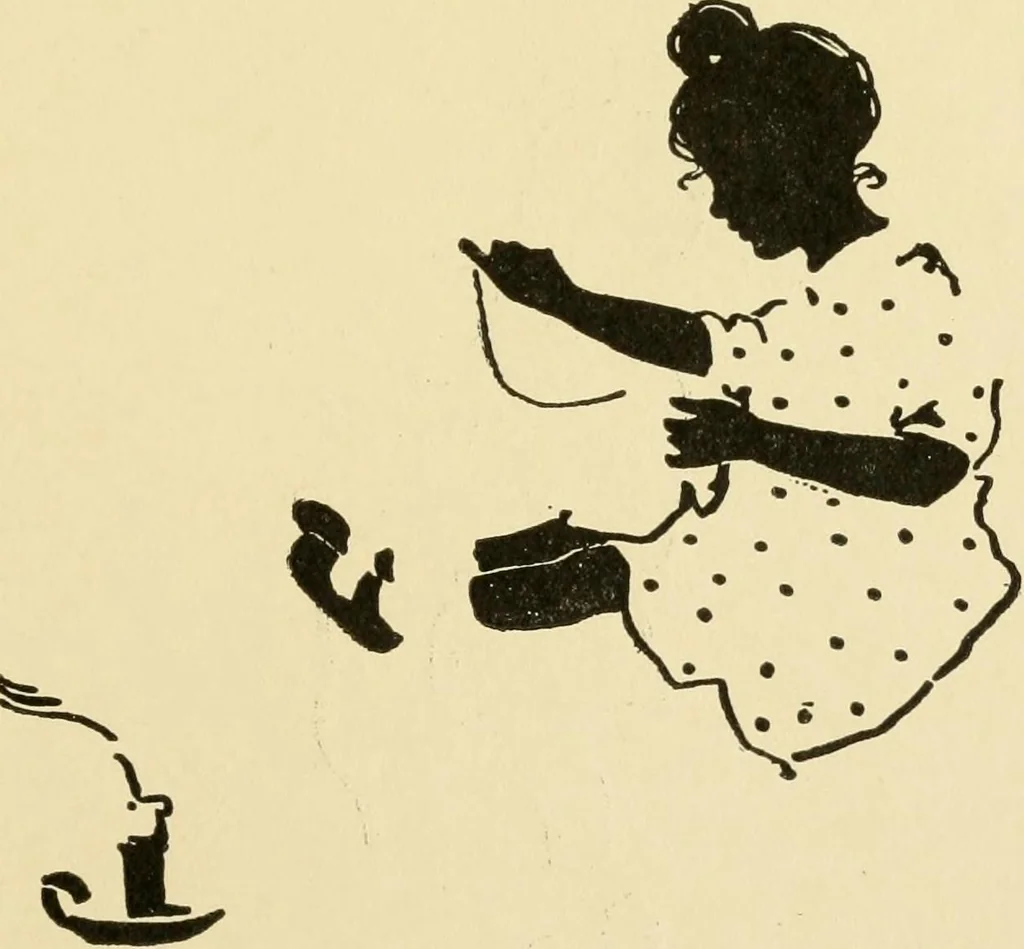 An illustration from When mother lets us sew, 1910, leaf 54