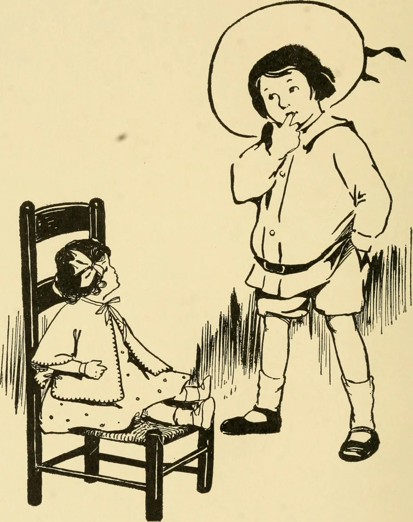 An illustration from When mother lets us sew, 1910, leaf 85