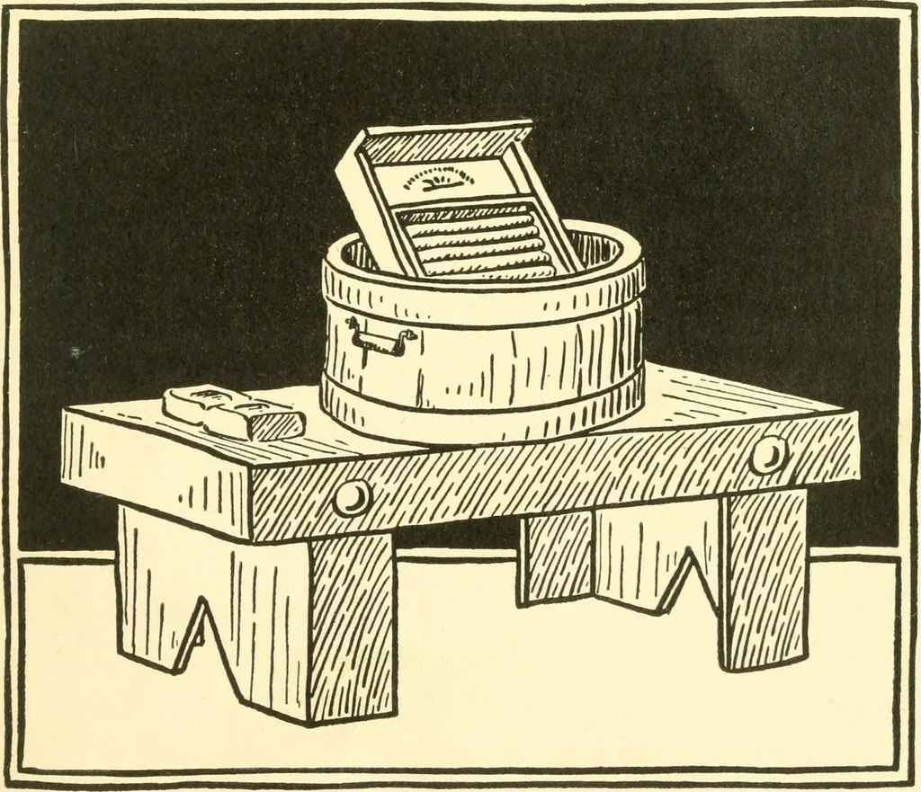 An illustration from When mother lets us make paper box furniture; a book which shows children just how to make most attractive toy furniture out of materials which cost practically nothing--toys which give as much pleasure as those from expensive toy shops, 1914, leaf 104