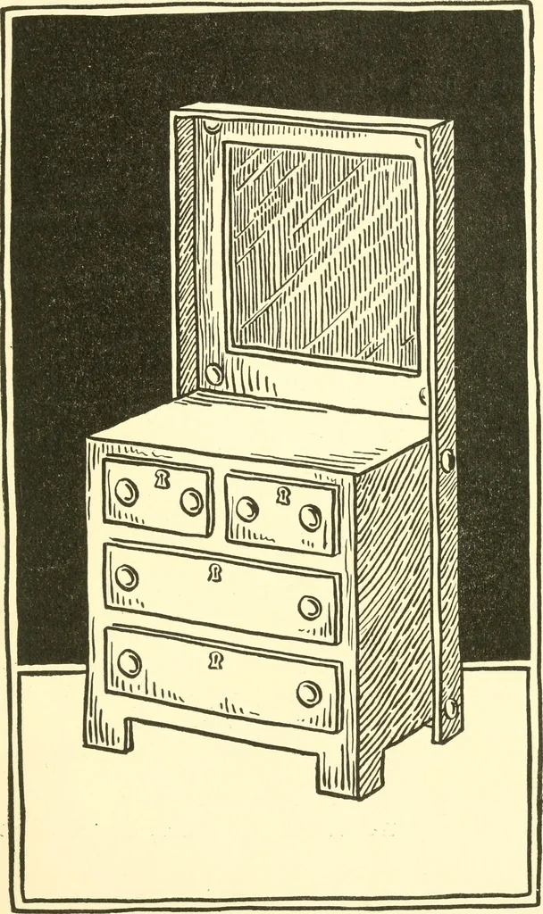 An illustration from When mother lets us make paper box furniture; a book which shows children just how to make most attractive toy furniture out of materials which cost practically nothing--toys which give as much pleasure as those from expensive toy shops, 1914, leaf 48