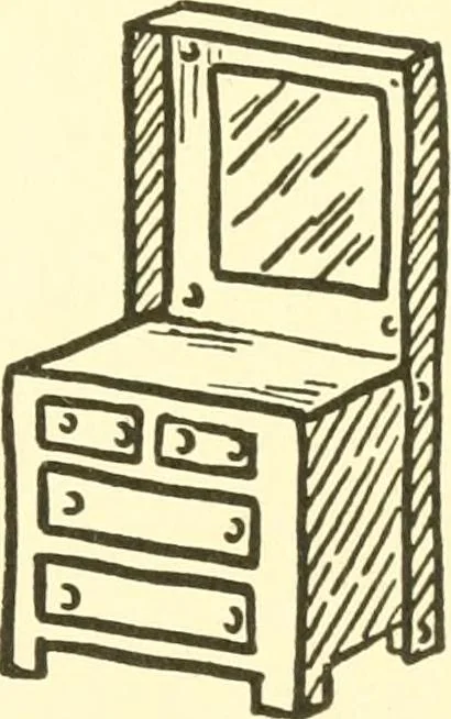 An illustration from When mother lets us make paper box furniture; a book which shows children just how to make most attractive toy furniture out of materials which cost practically nothing--toys which give as much pleasure as those from expensive toy shops, 1914, leaf 50