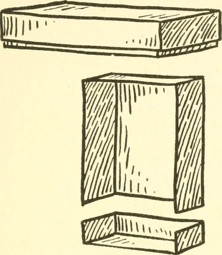 An illustration from When mother lets us make paper box furniture; a book which shows children just how to make most attractive toy furniture out of materials which cost practically nothing--toys which give as much pleasure as those from expensive toy shops, 1914, leaf 56
