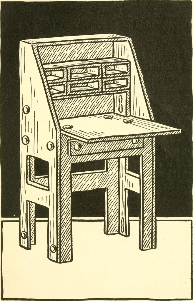 An illustration from When mother lets us make paper box furniture; a book which shows children just how to make most attractive toy furniture out of materials which cost practically nothing--toys which give as much pleasure as those from expensive toy shops, 1914, leaf 58