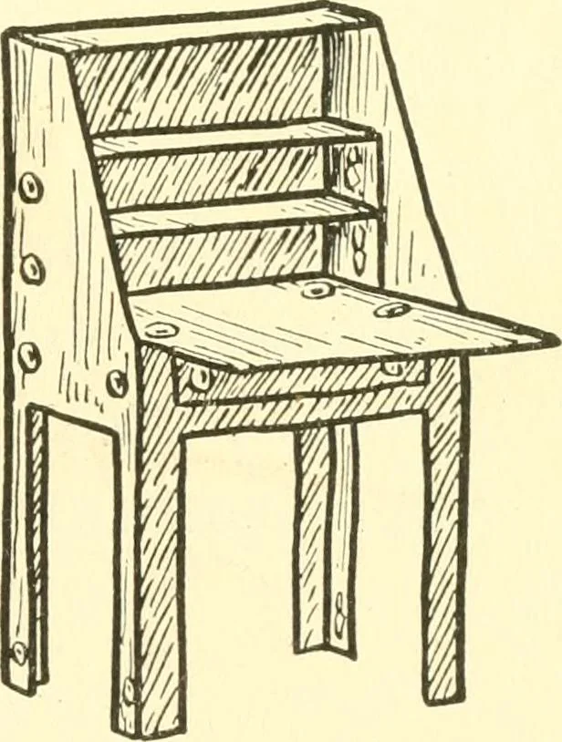 An illustration from When mother lets us make paper box furniture; a book which shows children just how to make most attractive toy furniture out of materials which cost practically nothing--toys which give as much pleasure as those from expensive toy shops, 1914, leaf 60