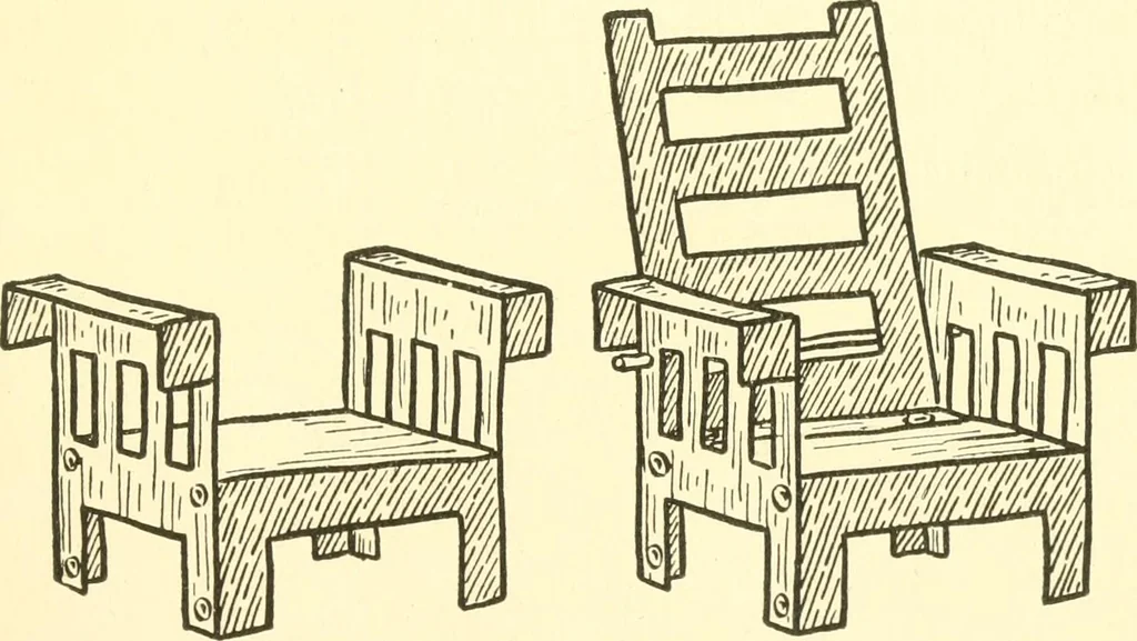 An illustration from When mother lets us make paper box furniture; a book which shows children just how to make most attractive toy furniture out of materials which cost practically nothing--toys which give as much pleasure as those from expensive toy shops, 1914, leaf 64