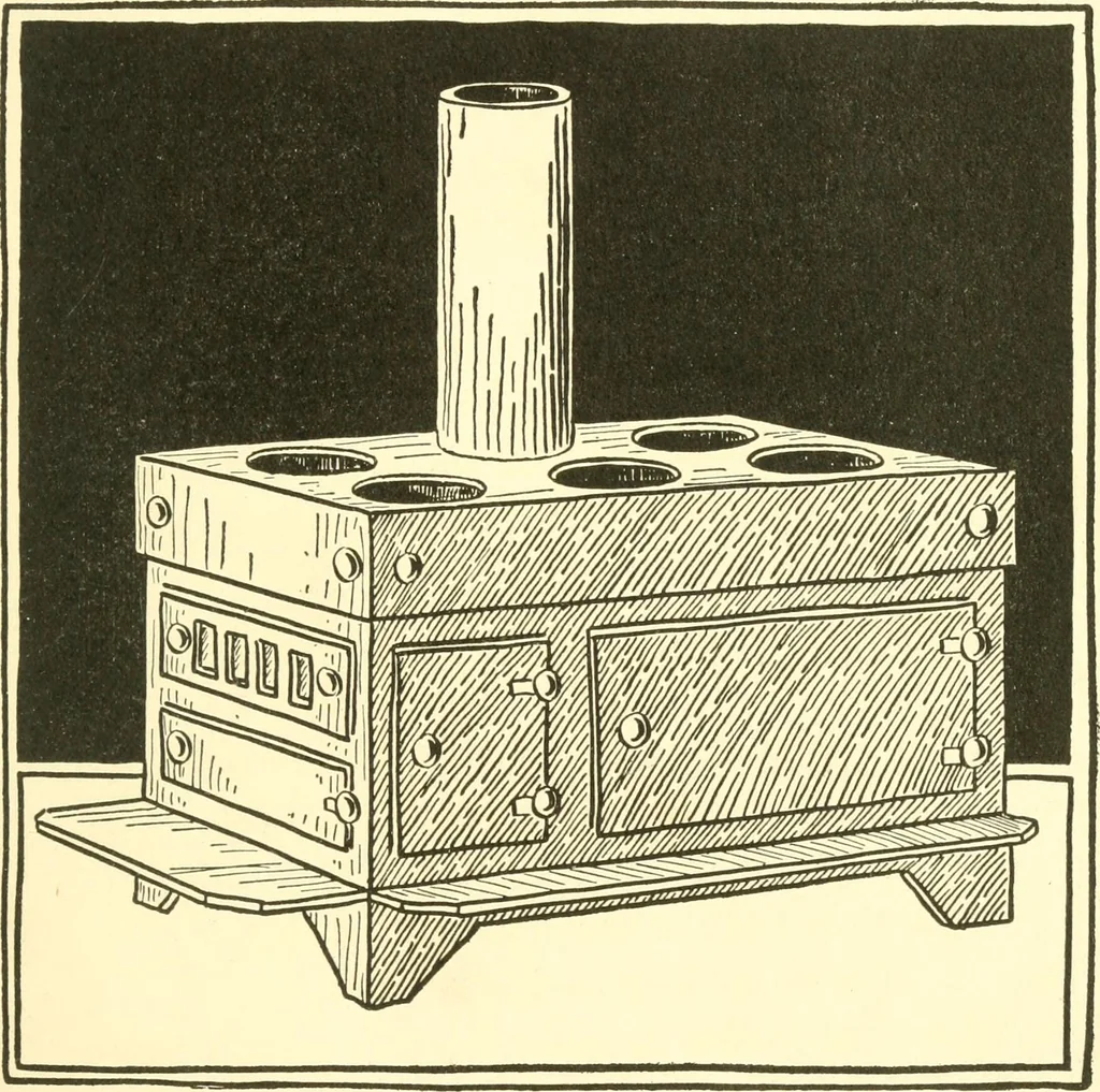 An illustration from When mother lets us make paper box furniture; a book which shows children just how to make most attractive toy furniture out of materials which cost practically nothing--toys which give as much pleasure as those from expensive toy shops, 1914, leaf 70
