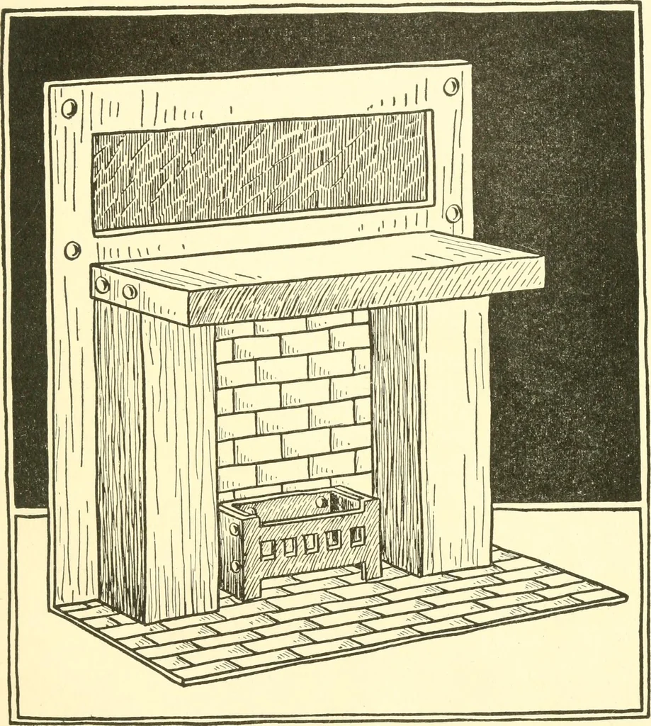 An illustration from When mother lets us make paper box furniture; a book which shows children just how to make most attractive toy furniture out of materials which cost practically nothing--toys which give as much pleasure as those from expensive toy shops, 1914, leaf 76