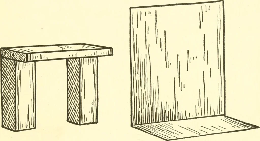 An illustration from When mother lets us make paper box furniture; a book which shows children just how to make most attractive toy furniture out of materials which cost practically nothing--toys which give as much pleasure as those from expensive toy shops, 1914, leaf 78