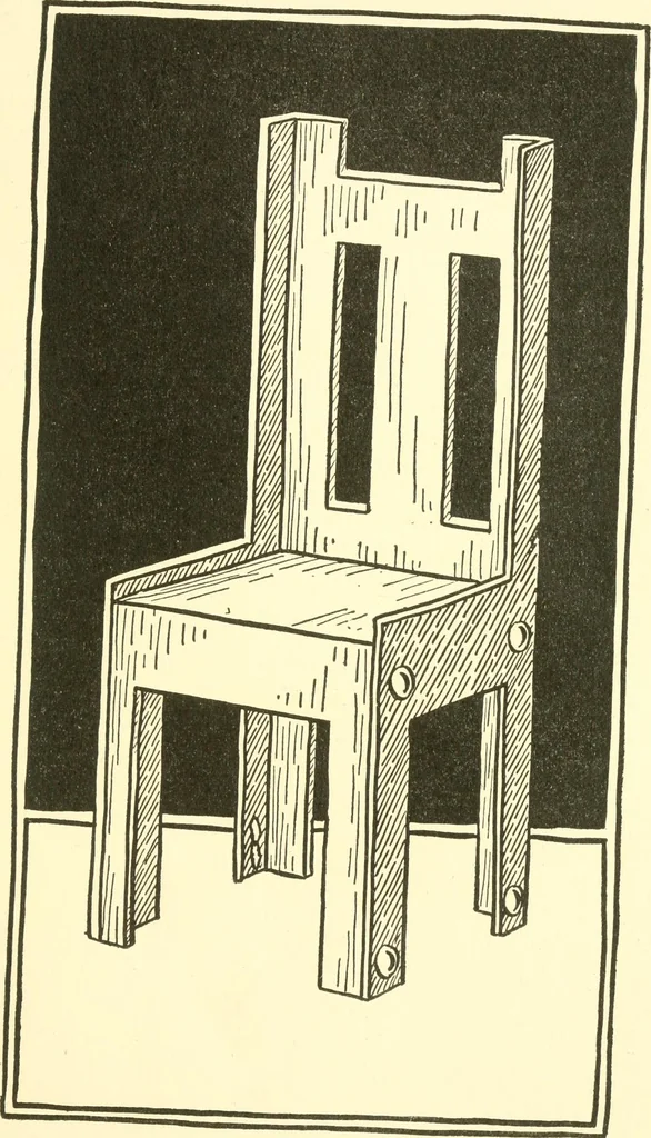 An illustration from When mother lets us make paper box furniture; a book which shows children just how to make most attractive toy furniture out of materials which cost practically nothing--toys which give as much pleasure as those from expensive toy shops, 1914, leaf 92