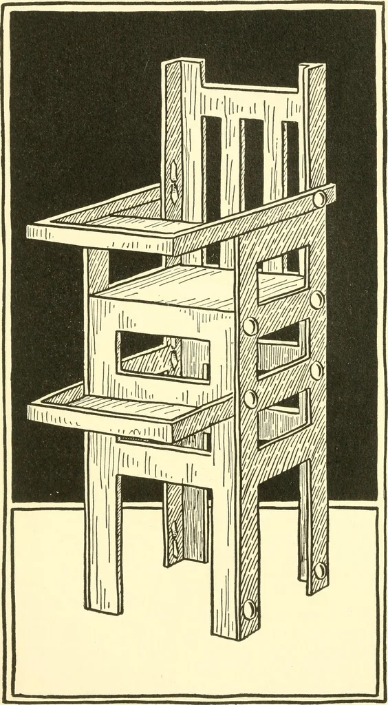 An illustration from When mother lets us make paper box furniture; a book which shows children just how to make most attractive toy furniture out of materials which cost practically nothing--toys which give as much pleasure as those from expensive toy shops, 1914, leaf 96