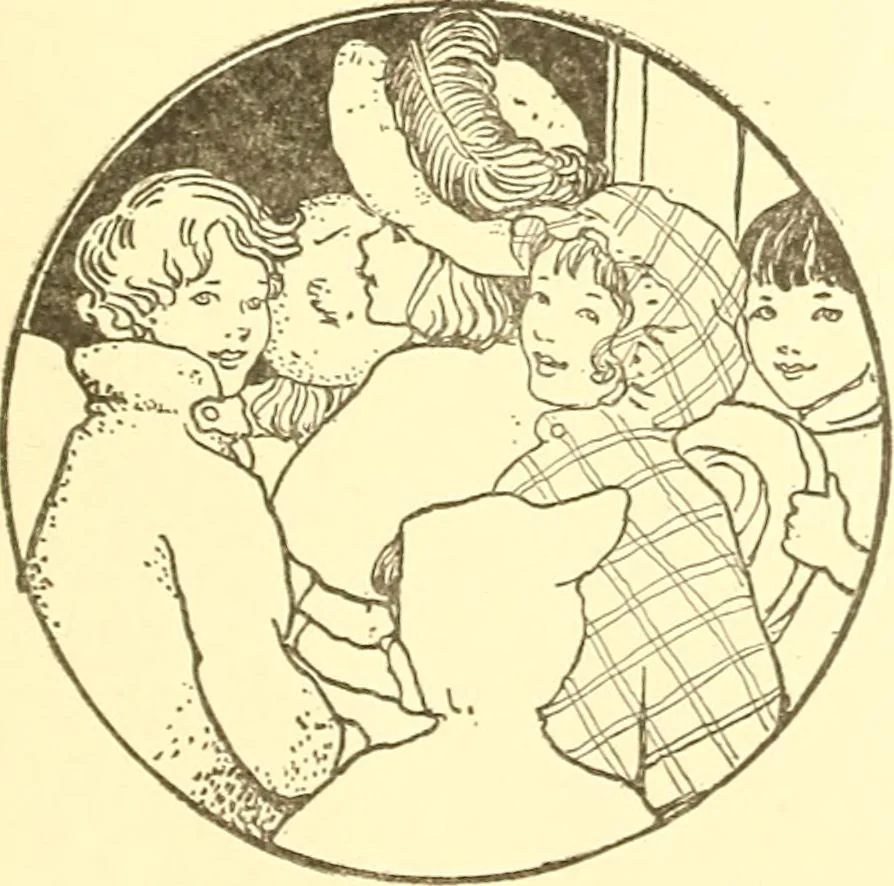 An illustration from When mother lets us give a party; a book that tells little folk how best to entertain and amuse their little friends, 1909, leaf 112