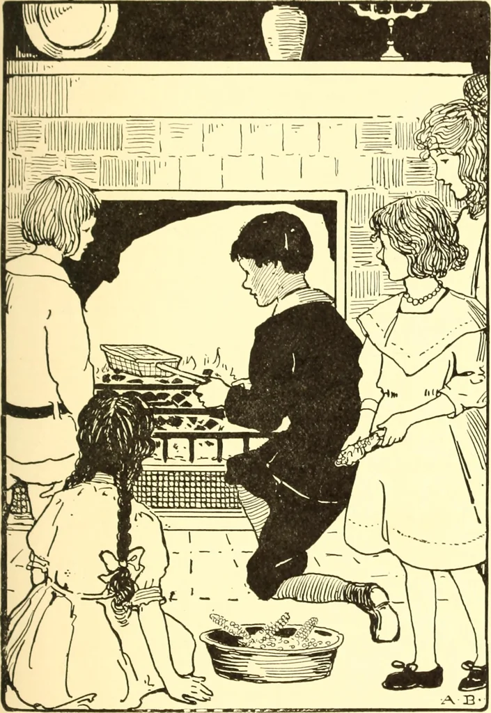 An illustration from When mother lets us give a party; a book that tells little folk how best to entertain and amuse their little friends, 1909, leaf 26
