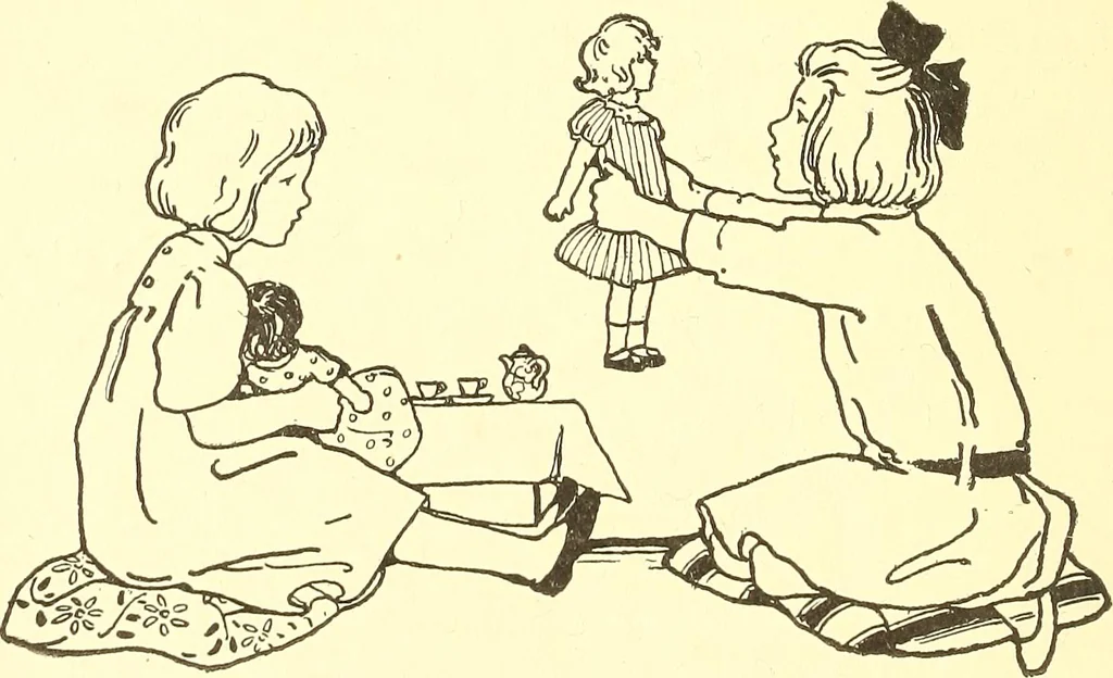 An illustration from When mother lets us give a party; a book that tells little folk how best to entertain and amuse their little friends, 1909, leaf 29