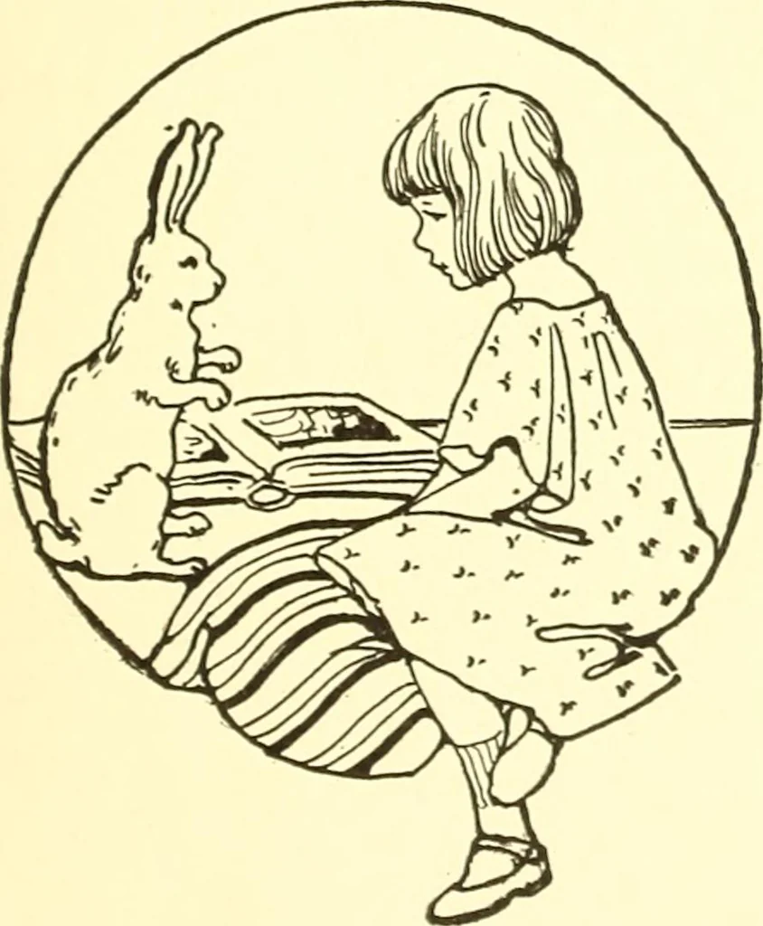 An illustration from When mother lets us give a party; a book that tells little folk how best to entertain and amuse their little friends, 1909, leaf 38
