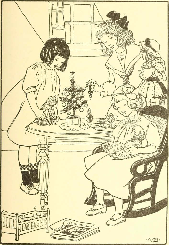 An illustration from When mother lets us give a party; a book that tells little folk how best to entertain and amuse their little friends, 1909, leaf 40