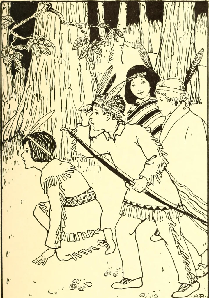 An illustration from When mother lets us give a party; a book that tells little folk how best to entertain and amuse their little friends, 1909, leaf 54