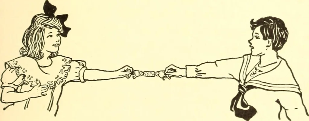 An illustration from When mother lets us give a party; a book that tells little folk how best to entertain and amuse their little friends, 1909, leaf 66