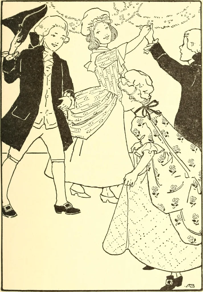 An illustration from When mother lets us give a party; a book that tells little folk how best to entertain and amuse their little friends, 1909, leaf 76