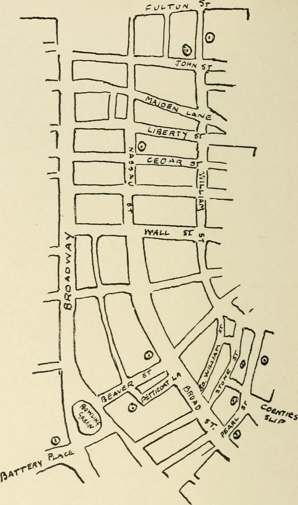 An illustration from When old New York was young, 1902, leaf 115
