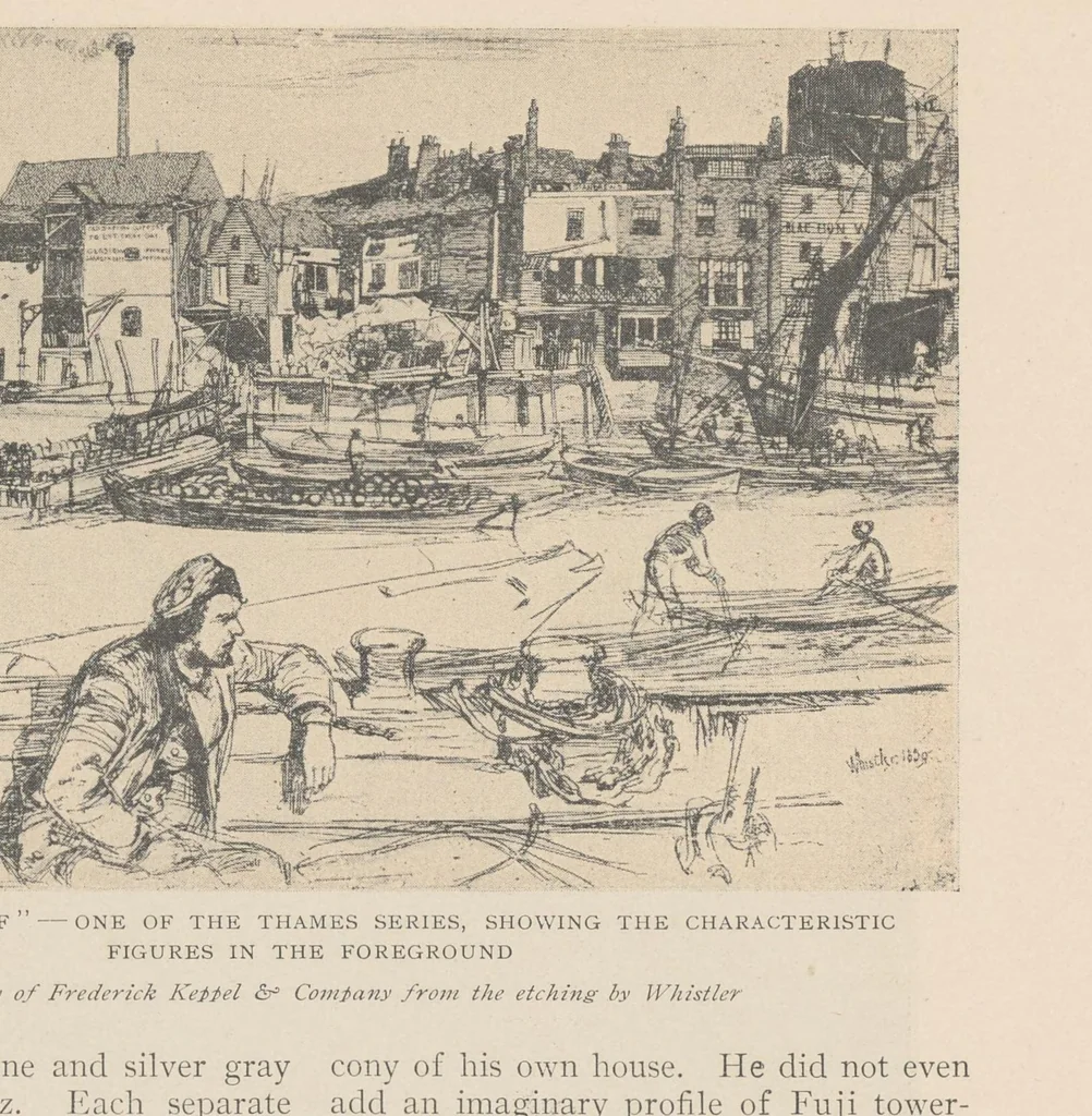 An illustration from Whistler from within, 1906, leaf 18