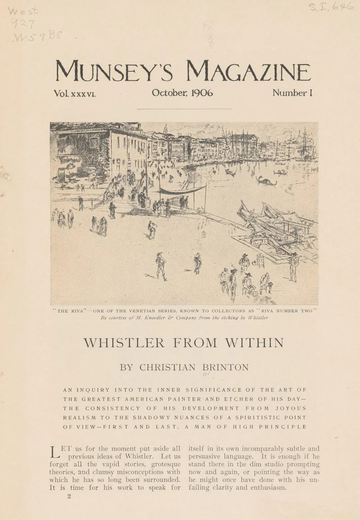 An illustration from Whistler from within, 1906, leaf 5