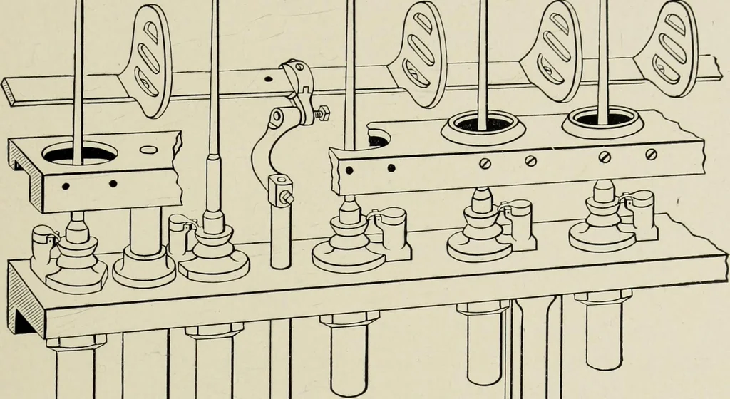 An illustration from The Whitin Machine Works, Whitinsville, Mass. builders of cotton machinery : cards, railway heads, drawing frames, spinning frames, spoolers, wet and dry twisters, reels, long chain quilling machines, looms, etc., etc, 1896, leaf 66
