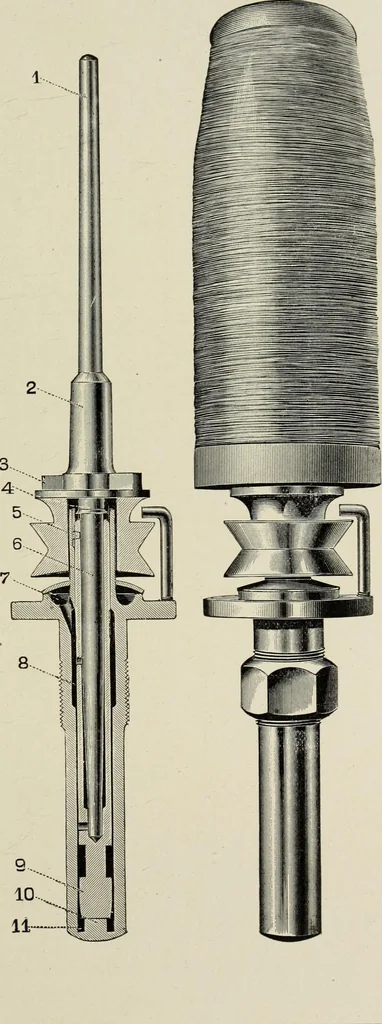 An illustration from The Whitin Machine Works, Whitinsville, Mass. builders of cotton machinery : cards, railway heads, drawing frames, spinning frames, spoolers, wet and dry twisters, reels, long chain quilling machines, looms, etc., etc, 1896, leaf 86