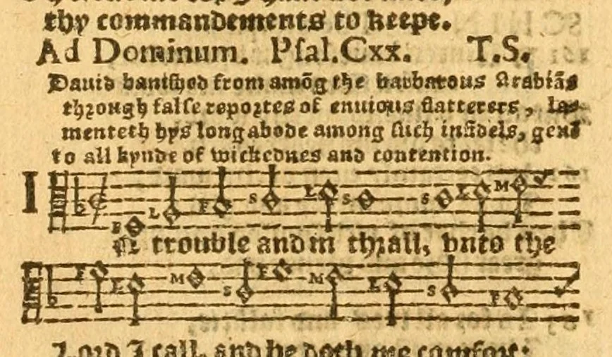 An illustration from The Whole booke of Psalmes collected into English meetre, 1588, leaf 204