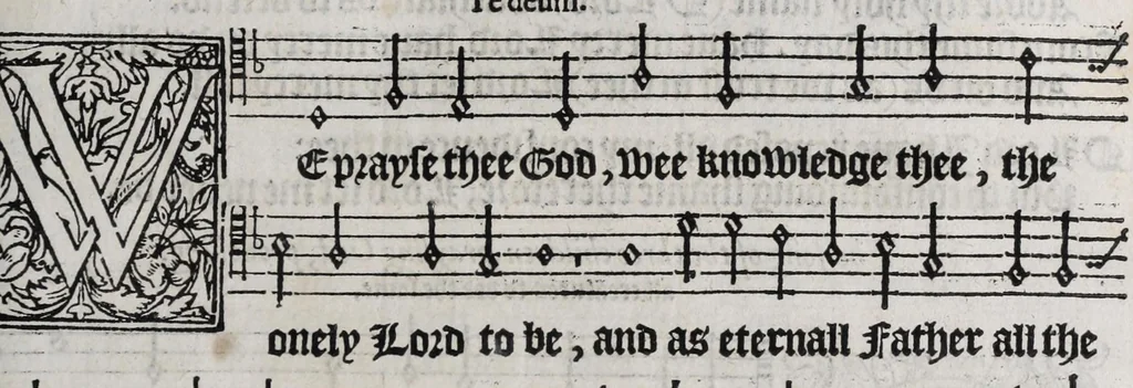 An illustration from The whole booke of Psalmes, 1580, leaf 15