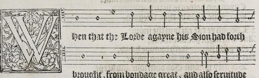 An illustration from The whole booke of Psalmes, 1580, leaf 177