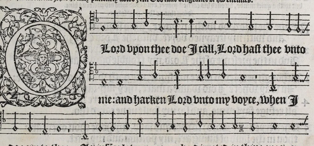 An illustration from The whole booke of Psalmes, 1580, leaf 191