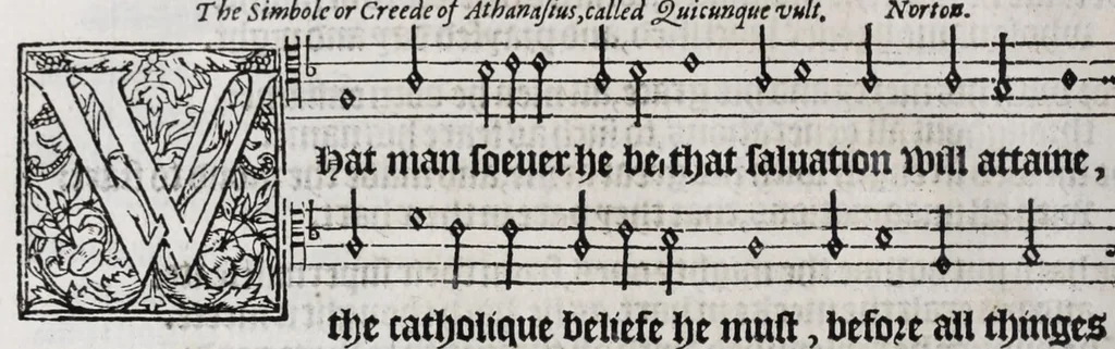 An illustration from The whole booke of Psalmes, 1580, leaf 20