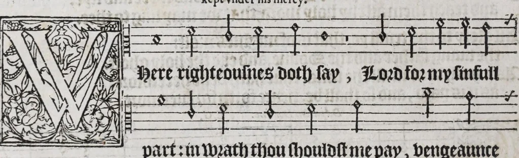 An illustration from The whole booke of Psalmes, 1580, leaf 206