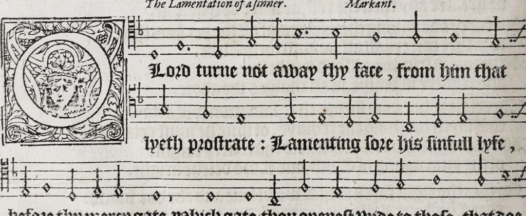 An illustration from The whole booke of Psalmes, 1580, leaf 22