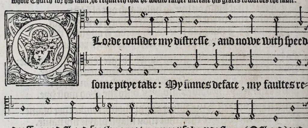 An illustration from The whole booke of Psalmes, 1580, leaf 80