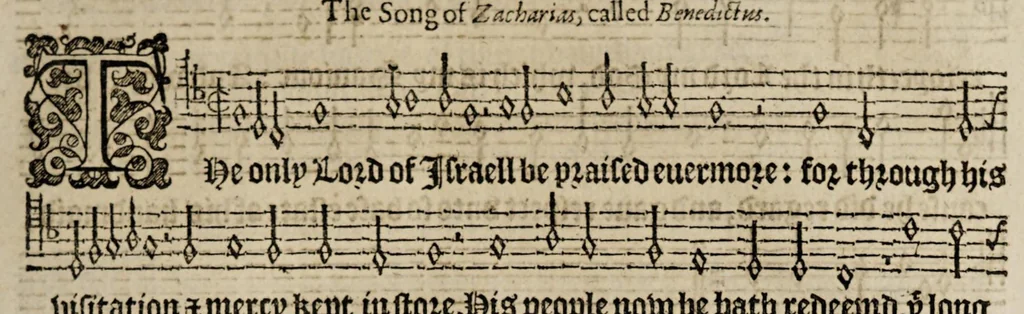 An illustration from The whole booke of psalmes, 1615, leaf 17