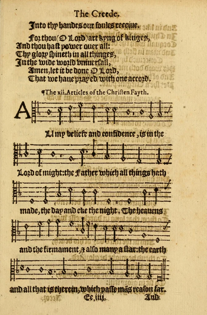 An illustration from The Whole booke of Psalmes collected into Englishe metre, 1584, leaf 421