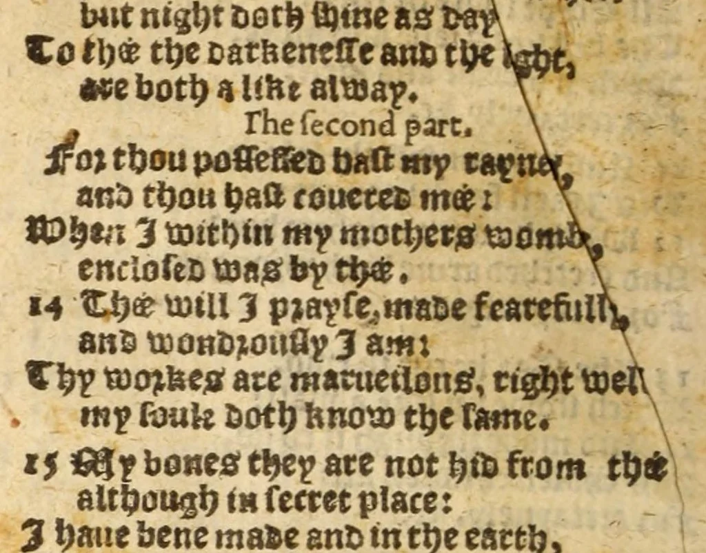 An illustration from The whole booke of Psalmes, collected into English meetre, 1597, leaf 96